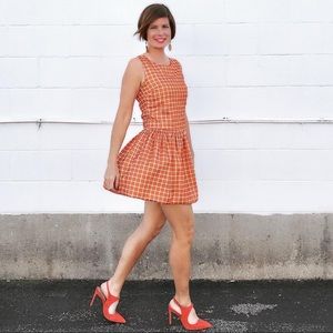 NWT FUN AND FLIRTY ORANGE PLAID DRESS